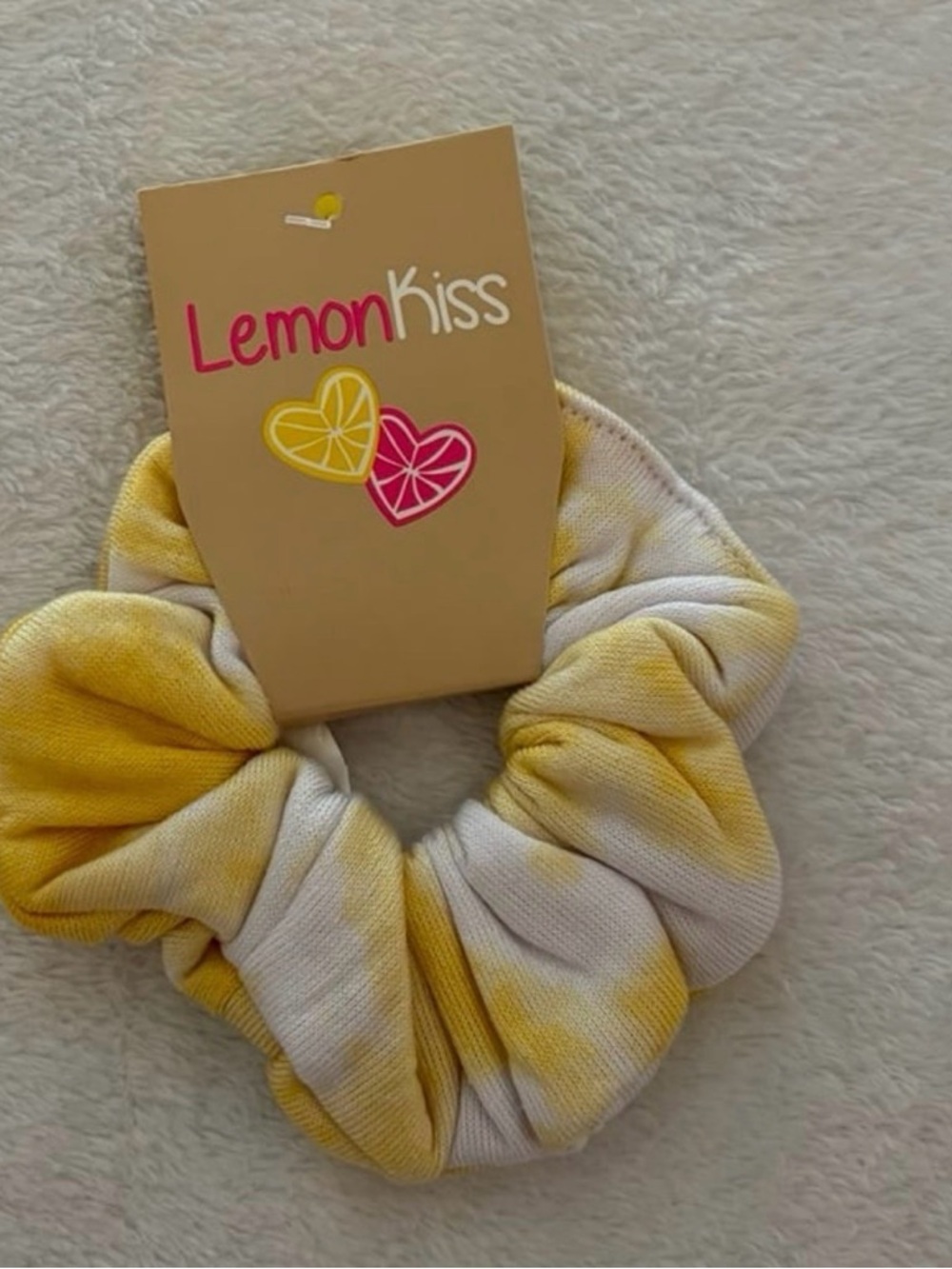 Lemon Kiss- Yellow Tie-Dye Kids Scrunchie BRAND NEW!!